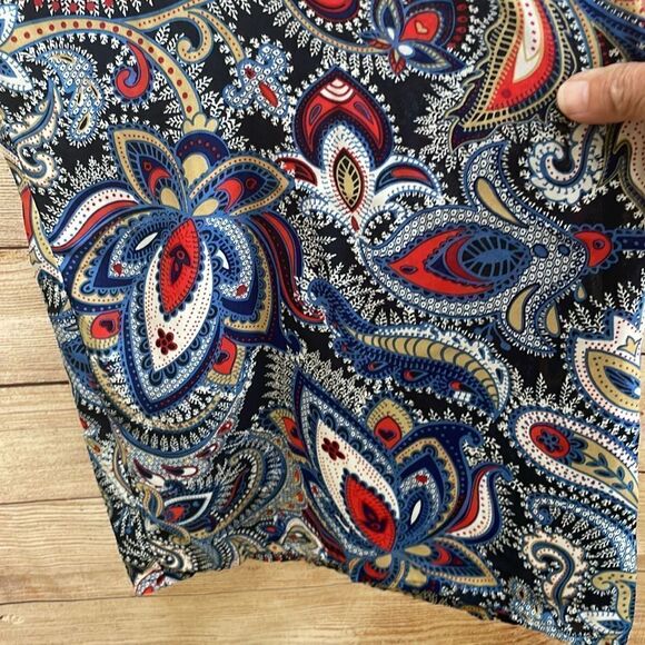 CATO WIDE LEG PANTS IN BLUE PAISLEY PRINT - Picture 4 of 6